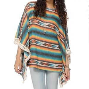 SEE YOU MONDAY Rainbow Fringe‎ Festival Poncho, One Size